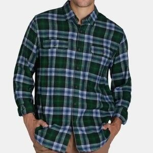 George Men's Green and Blue Plaid Shirt